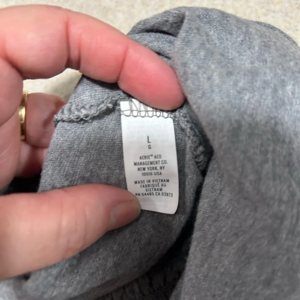 Aerie Grey Sleeveless Casual Athleisure Jumpsuit Large Cotton Lounge Comfy - Picture 6 of 7